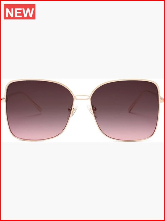 Trendy Square Oversized Sunglasses UV400 Metal Frame Large Shades main image 7